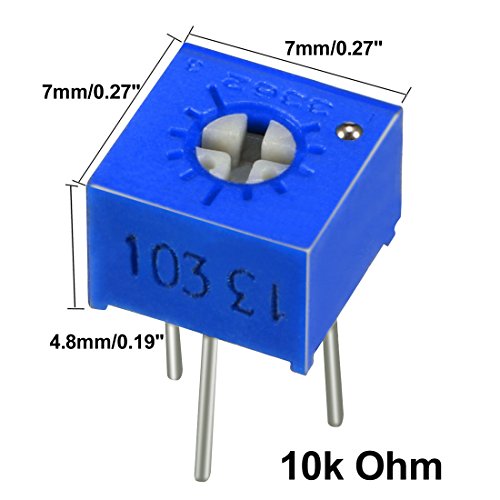 uxcell Resistors 10k Ohm Top Adjustment Horizontal Cermet Potentiometer 2 Pcs
