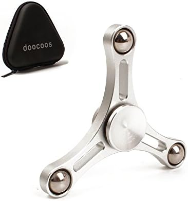 Fidget Spinner for Anti Stress and Anxiety Release. Doocoos Fast Bearings for Blazing Speed and Smoothness Hand Spinners(Alloy Silver)