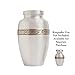 Silver Funeral Urn by Liliane Memorials - Cremation Urn for Human Ashes - Hand Made in Brass - Suitable for Cemetery Burial or Niche- Large Size fits remains of Adults up to 200 lbs- Wildflowers Model