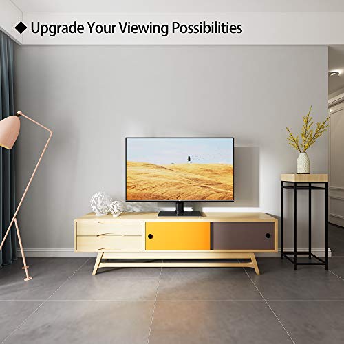 1home Table Top Pedestal TV Stand with Bracket for 26-55" LED LCD Screens Swivel & Height Adjustment - 8mm Tempered Glass Base with Anti-Slip Feet - Max VESA 400x400mm - Thumbnail 5