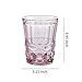 Colored Water Glass Vintage- Pressed Pattern 8 Ounce Wedding Wine Glass, Set of 6-Solid Glass Color(Pink)