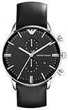 Emporio Armani Men’s AR0397 Black Leather Watch, Watch Central