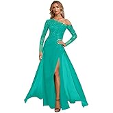 I2USHOP Sequins Lace Mother of The Bride Dresses for Wedding A-line Mother of The Groom Dresses Chiffon Formal Evening Dress