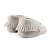 DELEBAO Unisex Baby Soft Sole Tassels Crib Shoes Moccasins Loafers 3-6 Months, Grey