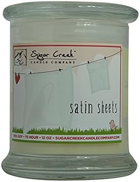Satin Sheets High Cotton Natural Scented Soy Wax 12oz Soy Candle. Aromatherapy~ Longer ~ Non-Toxic ~ 100% Yinzer Made in the USA ~ Used For Special Occasions ~ Sugar Creek Candles