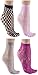 Felicity Sheer Ankle Socks, Fishnet Socks, Sheer Socks, Nylon Socks (Assorted A (4 Pack))