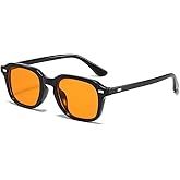 YAMEIZE Retro Square Sunglasses for Men - Women Vintage 90s Tinted Sunglasses Square Frame UV400 Protection