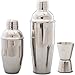Trendy Bartender Cocktail Maestro's Deluxe Stainless Steel Shaker with Built-in Strainer Set: 12oz & 24oz and Double Jigger and Recipe eBook (Each 1)
