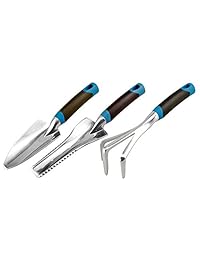 Radius Jardín 31001 Dig 3 Piece Jardinería Mano Tool Set, Azul, Azul