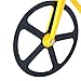 Bapdas No-Stick Stainless Steel and Dual Cutting Bicycle Pizza Cutter with Kickstand(Yellow)