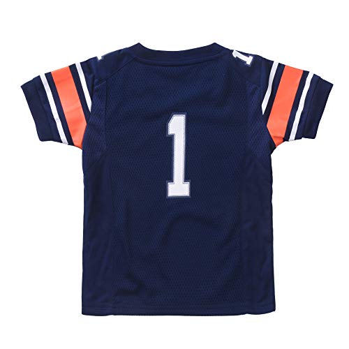 FAST ASLEEP NCAA Auburn Tigers Boys Toddler/Junior Football Uniform Pajamas, Size 2T, Navy/White