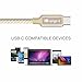 USB C, iOrange-E 6Ft USB Type C Cable with Stepped Connector for Samsung Galaxy S8, ChromeBook Pixel, Nokia N1, LG G5, OnePlus 2, Nexus 6P, 5X, Nintendo Switch and More, Gold