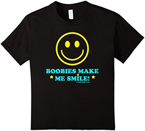 Kids Boobies Make Me Smile Dark T-Shirt 6 Black