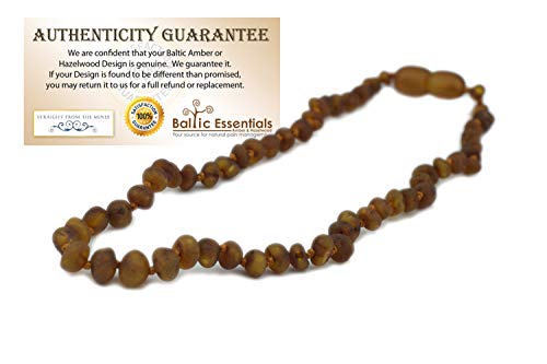 Baltic Amber Necklace Raw 12.5" Authenticy Certificate All Natural 100% Safe (Cognac) - Thumbnail 4