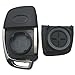 Keyless Entry Remote Case Shell for 2013 2014 Hyundai Santa Fe GLS Sport Utility 4-Door 3 Buttons Replacement Flip Folding Smart Car Key Fob Repair with Uncut Blade