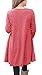Floral Find Women Long Sleeve Blouse Layered Scoop Neck Tunic Loose Fit Dress (Large, Red)