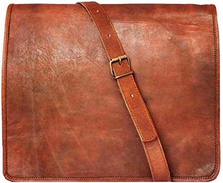 brown leather messenger bag