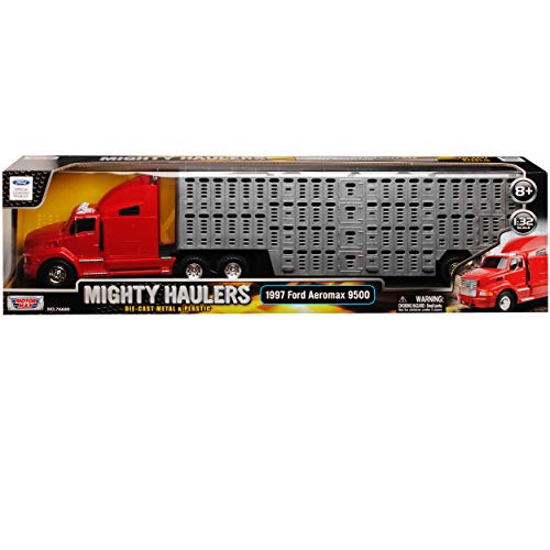 Motormax Ford Aeromax 9500 Rot Tiertransporter Usa Amerika LKW 1/32 Modell Auto mit individiuellem Wunschkennzeichen – Bild 6