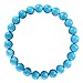 BRCbeads Gemstone Bracelets Natural Chinese Blue Turquoise Genuine Gemstones Birthstone Handmade Healing Power Crystal Beads Elastic Stretch 8mm 7.5 Inch with Gift Box Unisex