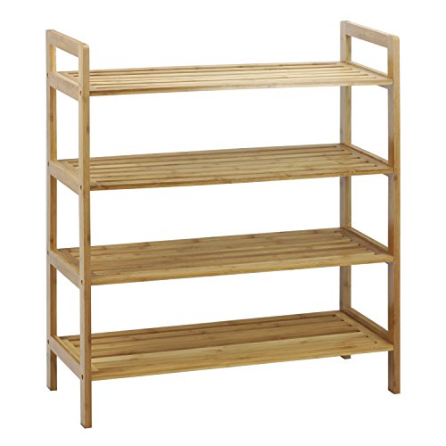 Oceanstar 4-Tier Bamboo, Natural Shoe Rack, Medium in Kenya Whizz