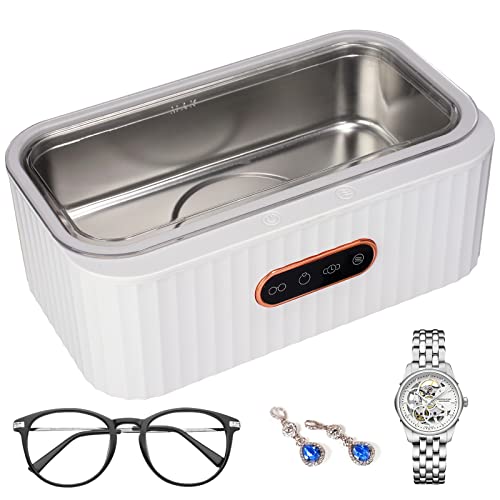 Ultrasonic Cleaner, Ultrasonic Eyeglass Cleaner, 45 KHz Professional Ultrasonic Cleaning Machine with 4 Cleaning Modes, 400 ml Household Ultrasonic Cleaner for Glasses Jewellery Watches Dentures