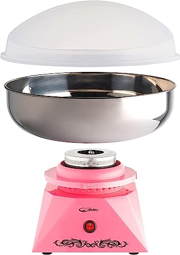 The Candery Cotton Candy Machine with Stainless Steel Bowl 2.0 and Floss Bundle- Use to Floss Sugar Floss, Candy for Birthday Parties Fairs, Festivals- Includes 5 Floss Sugar Flavors 12oz Jars and 50
