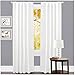 GFI LINEN CLUBS White Cotton Tab Top Curtains – 50x84 inch Window Panel Set, 2 Panels for Living Room, Bedroom or Bathroom