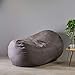 Great Deal Furniture 295758_New Haley 6 Ft Faux Suede Microfiber Bean Bag (Charcoal)