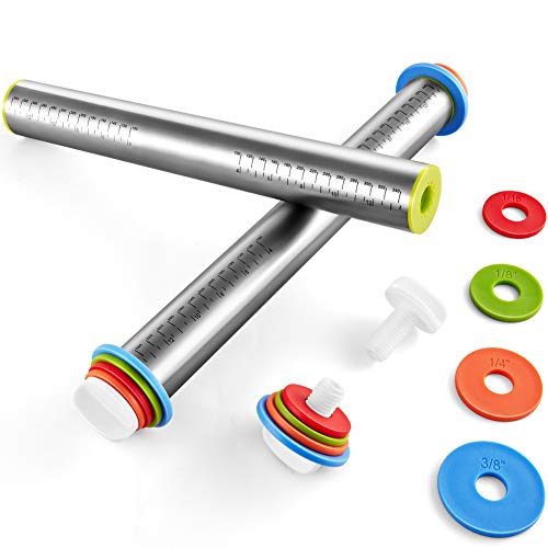 MTNZXZ Rolling Pin Adjustment Ring and Screw, Rolling Pin Guide Ring Spacer, Replacement of Accessories for Adjustable Stainless Steel or Wood Rolling Pins