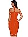 Meilun Women Rayon Off The Shoulder Cut Out Bandage Bodycon Party Dress