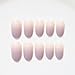 Yean 24Pcs/Set Bridal False Nails Set Full Cover Medium Oval Nude Purple and Pink Gradual Change Color Fake Nail Tips with Design Press on Nails with Glue and Adhesive Tab for Women and Girls