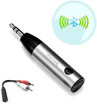 Mini Bluetooth Receiver, ihens5 Bluetooth V4.1 Music Receiver Bluetooth Car Adapter 3.5mm Jack AUX Audio Headphone Adapter Wireless Handsfree Bluetooth Car Kit for Home Car Speaker Headphone (Silver)