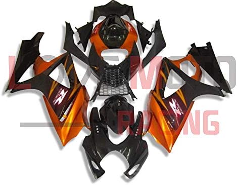 LoveMoto Fairings for GSXR1000 GSXR 1000 2007 2008 K7 07 08 GSX R1000 K7 ABS Injection Mold Plastic Motorcycle Fairing Set Kits Orange Black