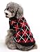 KOOLTAIL Knit Turtleneck Cold Weather Dog Sweater, Soft Diamond Plaid Pullover for Medium Large Dogs, Pet Coat Puppy Sweater for Girls Boys