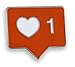Social Media Like Button Heart Enamel Lapel Pin (1 Pin)