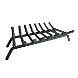 Pleasant Hearth - 3/4" Premium Solid Steel Fireplace Grates, Black, 33-Inch