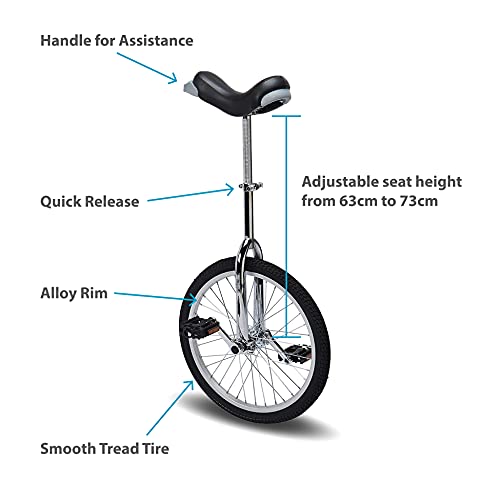 Fun 20 Inch Wheel Chrome Unicycle with Alloy Rim