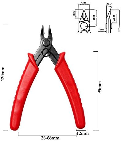 LucyGod Wire Cutters Mini Electronic Side Wire Cutter Chrome-vanadium Steel Anti-slip Plastic Diagonal Stripper Plier for DIY/Cutting Small Cable, 120ˣ12mm