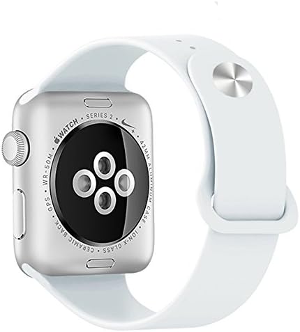 Apple Watch Band 38mm, Apple Watch Series 3 Band, HSZJsto Soft Silicone Replacement Sports Band for iWatch Series 3/2/1/Edition/Sport 38mm Apple Watch All Models, White (Not fit 42mm Versions)