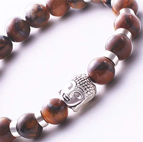 Clearance! Elogoog Buddhist 12mm Wood Beads Prayer Tibetan Buddha Meditation Wrist Bracelet Men, Women, and Yogis (A) - Thumbnail 2