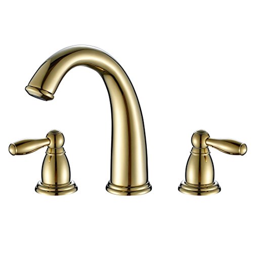 Fapully Contemporary Widespread Two Handle Centerset Gold Bathroom Sink