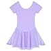 Arshiner Kid Girls Ballet Leotard with Skirt Short Sleeve Toddler Dance Dresses
