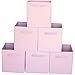 Premium Storage Cube - Fabric Basket Bins - Organize Your Closet, Bedroom & Nursery (Pink Set of 6)
