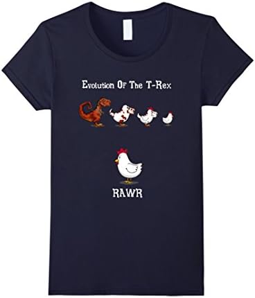 Women's Evolution Of The T-Rex Rawr Funny Cute Dinosaur T-Shirt Small Navy