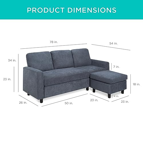 Best Choice Products Upholstered Sectional Sofa for Home, Apartment