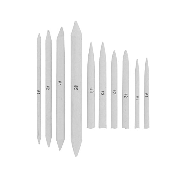 US Art Supply 10 Piece Artist Blending Stump and Tortillion Art