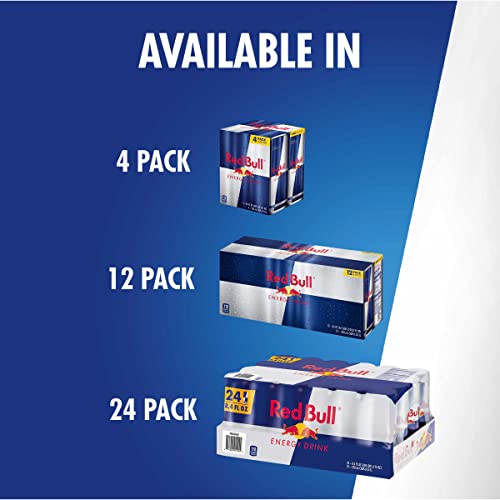 RED BULL ENERGY DRINK WITH 80MG CAFFEINE PLUS TAURINE & B VITAMINS, 8.4 FL OZ, PACK OF 12 CANS