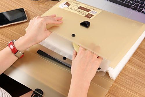 Kobest 13 Pockets A4 and letter size Expanding Accordion File Folder Buckle Closure and mini button closure inside