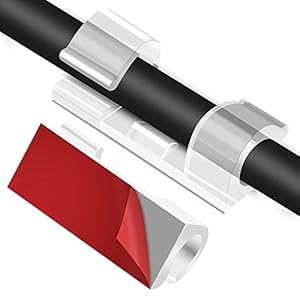 URAQT Kabelklemmen, 30 stuks Transparant Zelfklevend Kabelklemmen, Kabelhouders met Lijm voor Kabeldiameters Binnen 7 mm…
