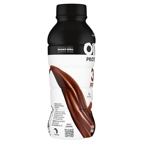 OIKOS PROTEIN SHAKE, CHOCOLATE, 30G HIGH PROTEIN DRINKS, SHELF STABLE, READY TO DRINK, 5G PREBIOTIC FIBER, 12 FL OZ BOTTLE